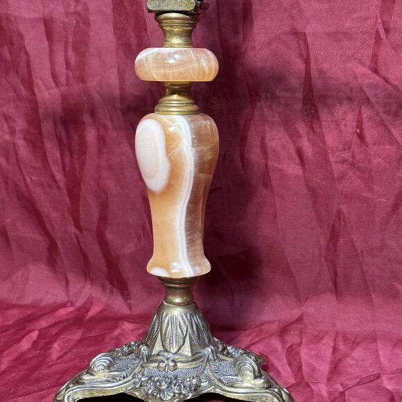 Antique 16” Italian Apothecary Scale Solid Brass w/Marble Torso & 3-Toed Base - Picture 3 of 12